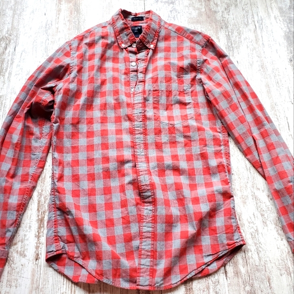 J. Crew Other - Men's J crew Slim fit small red plaid shirt